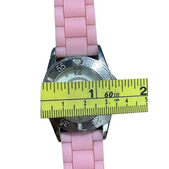 Juicy Couture Pink Silicone Sport Analog Water Resistant Women's Wristwatch - Picture 5 of 5
